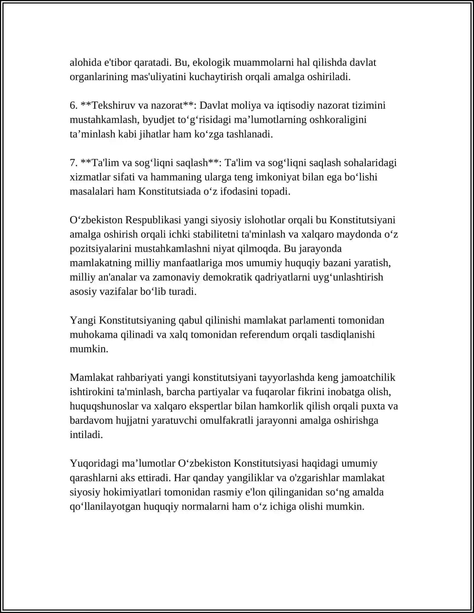 YANGI O’ZBEKISTON BUYUK KELAJAK SARI 4