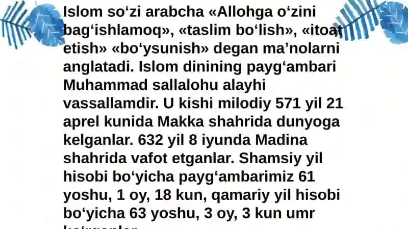 Islomdinig'oyalarining ta'lim tarbiyasi 4