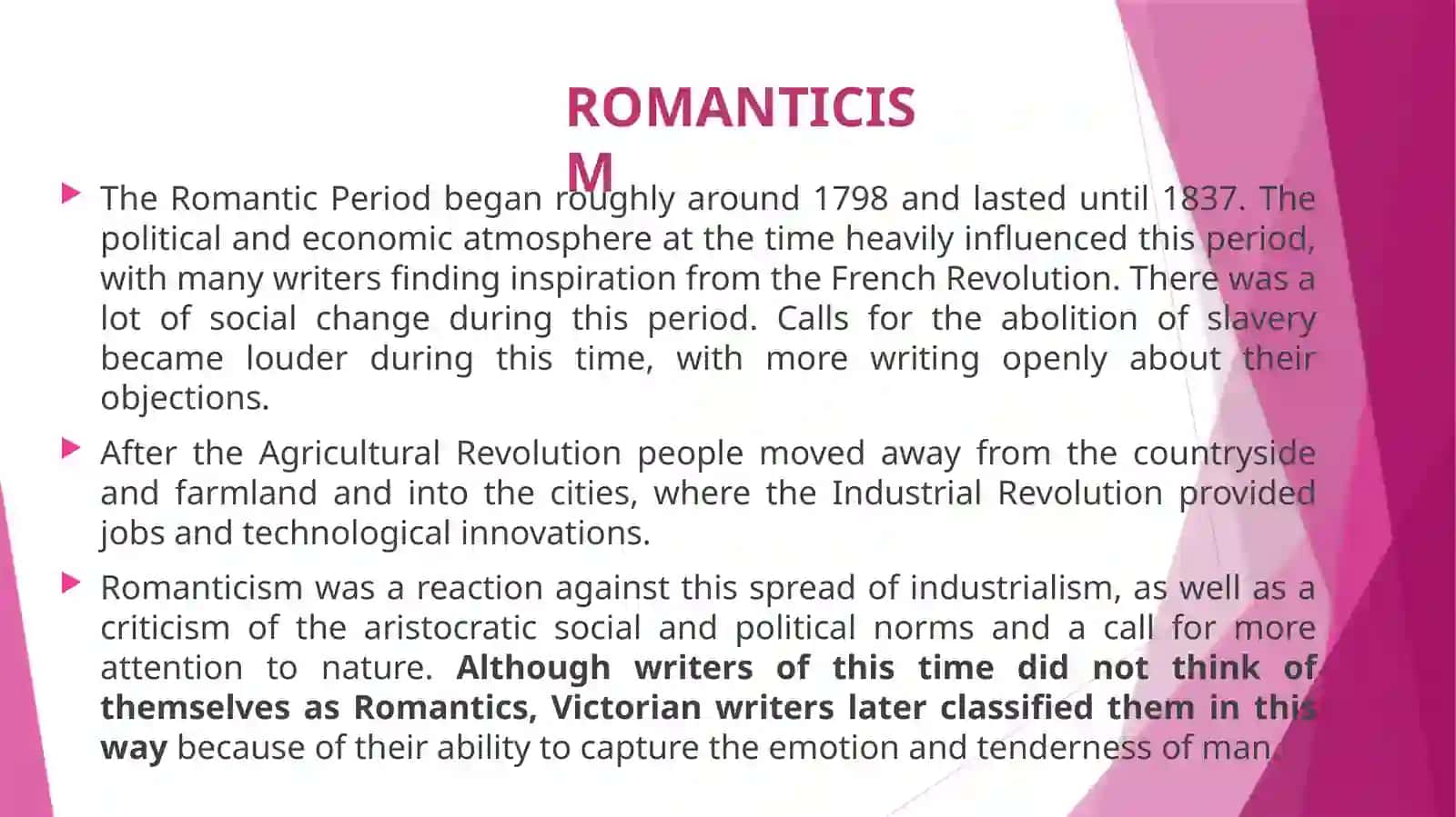 Romanticism in English literature: poetry 4