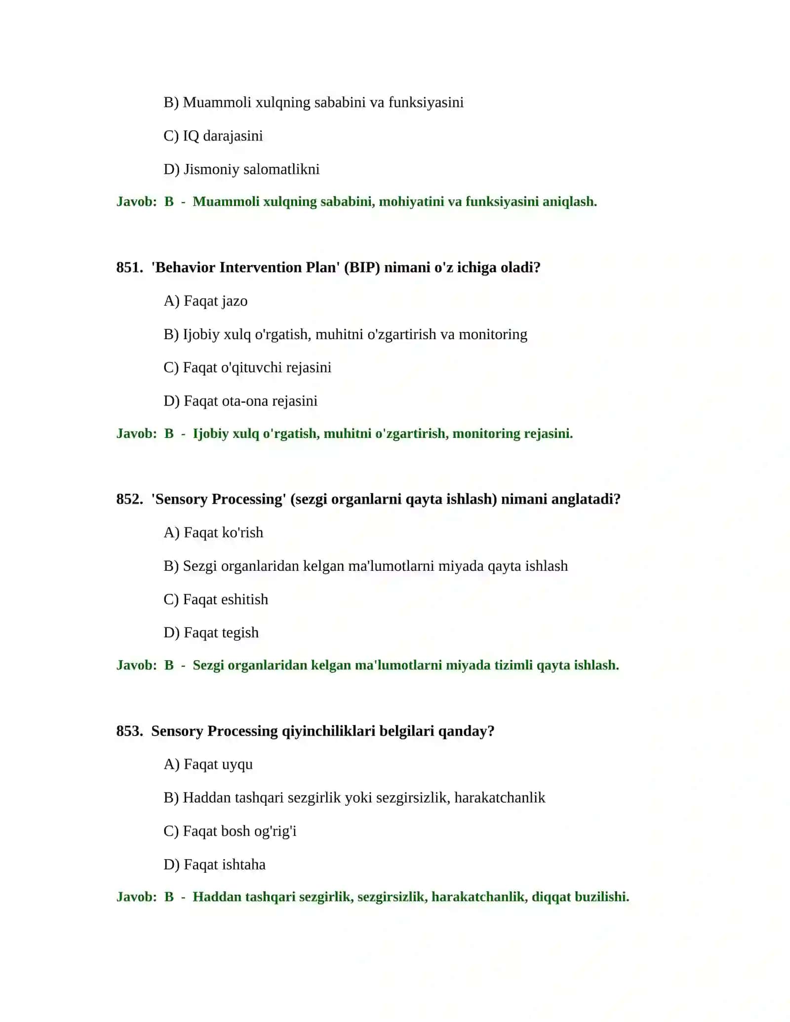 BOSHLANG'ICH TA'LIM O'QITUVCHISI TEST SINOVLARI 4