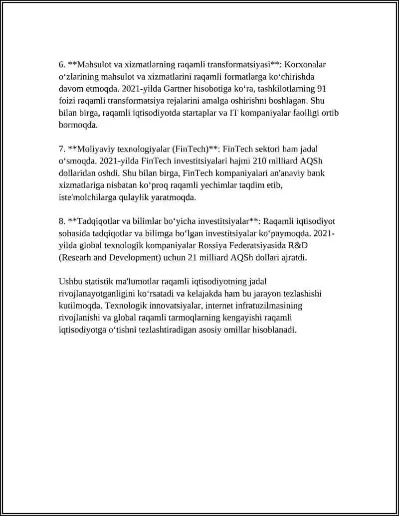 RAQAMLI IQTISODIYOTNING EKOTIZIMI 4