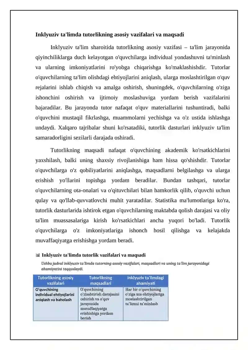Tutorlikning roli va ahamiyati inklyuziv ta'limda 4