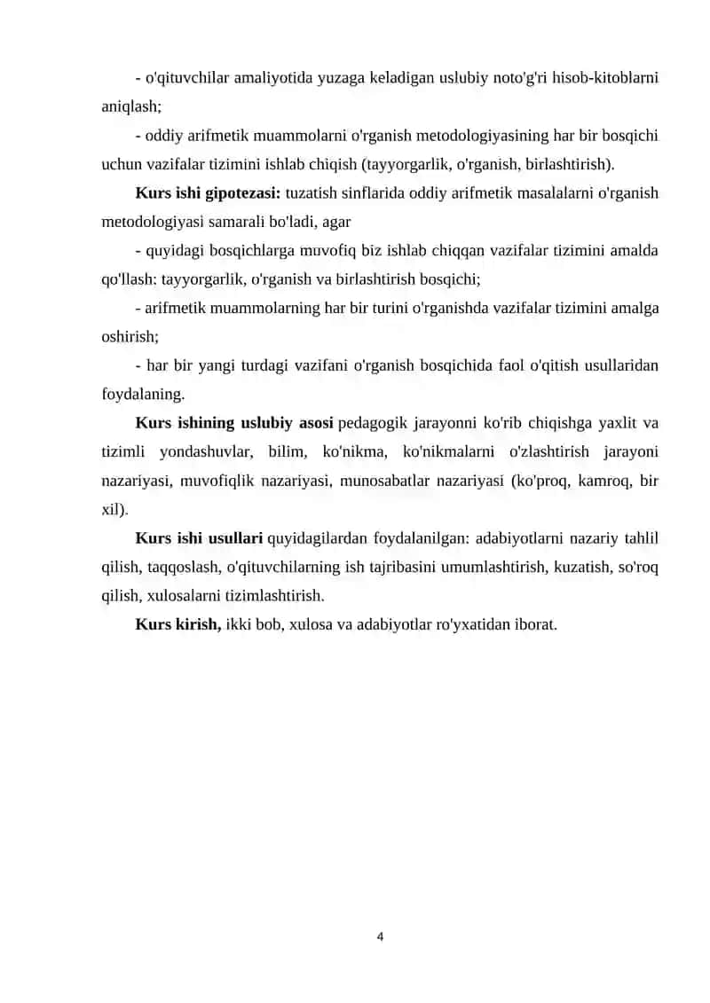Oddiy arifmetik muammolar 4