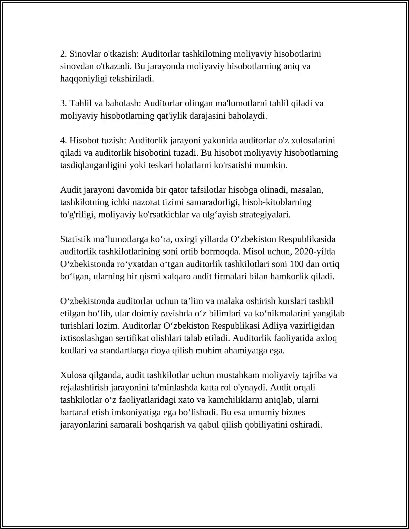 AUDITGA UMMUMIY TARAF 4