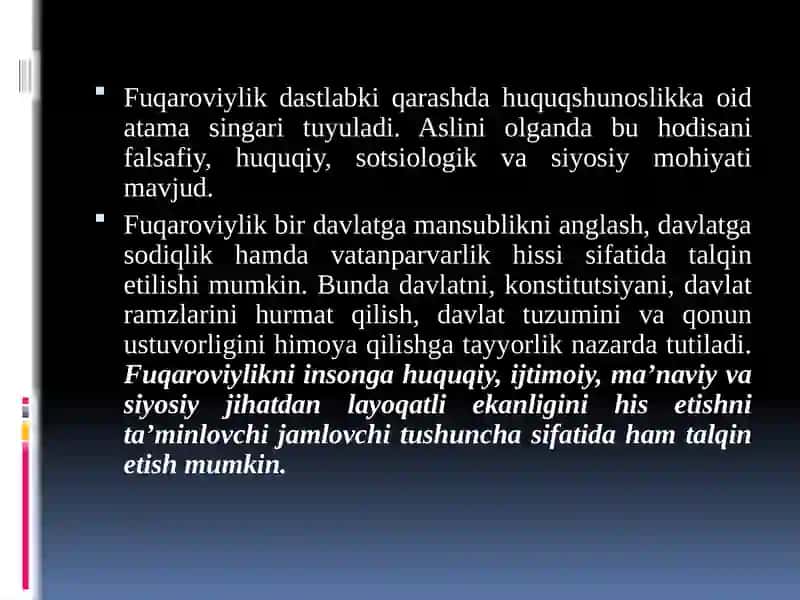 Fuqaroviylik va tarbiyala 4