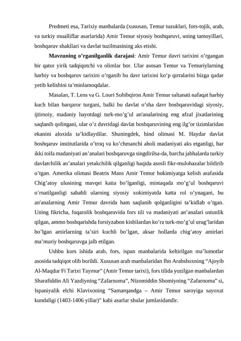 MANBALARDA AMIR TEMUR DAVRI SIYOSIY BOSHQARUVI TARIXI 4