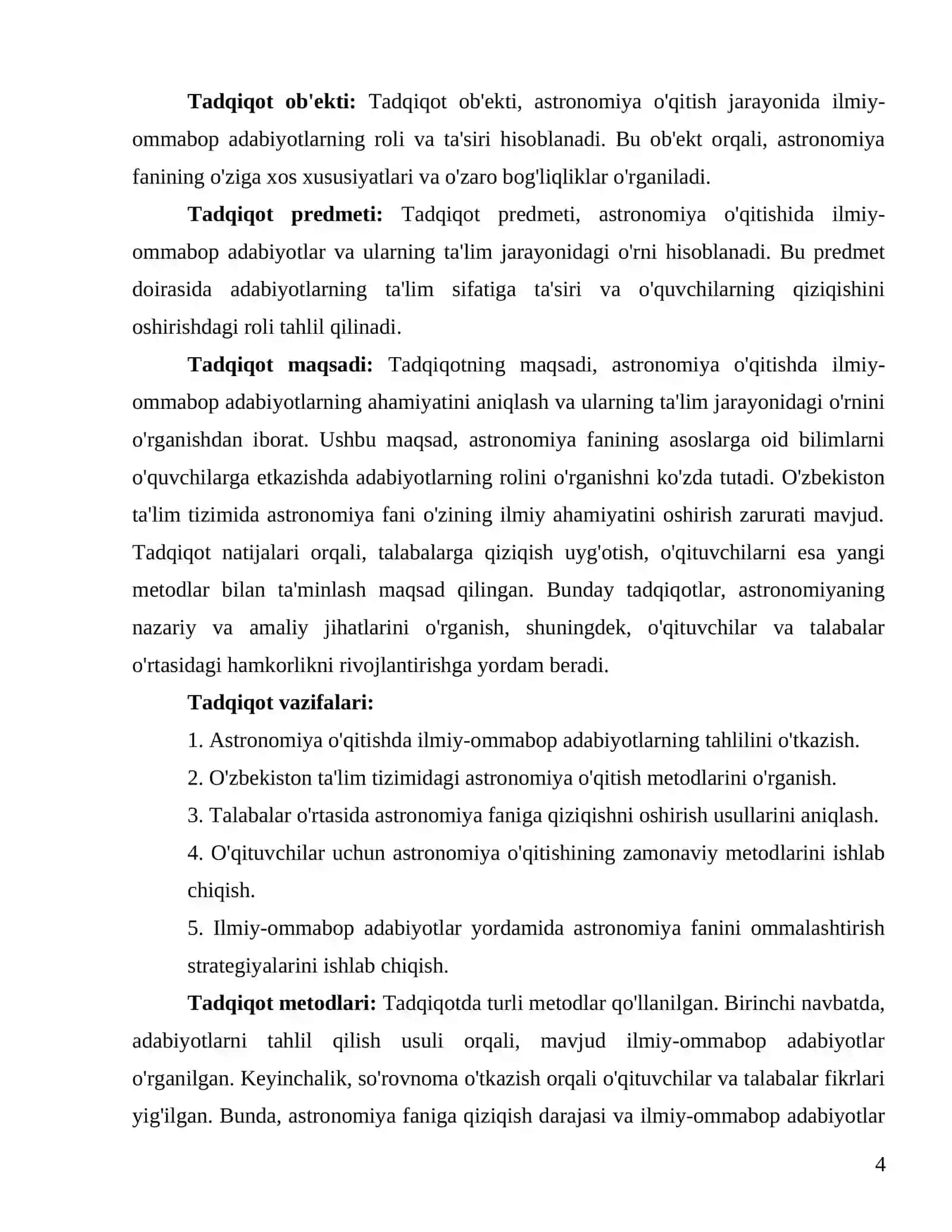 Astronomiya fanidan kurs ishi 4