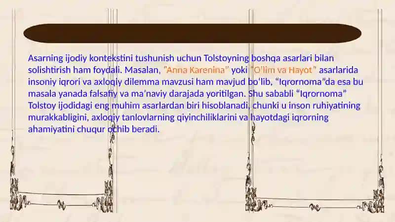 Lev Tolstoyning “Iqrornoma” asari haqidama'lumot 4