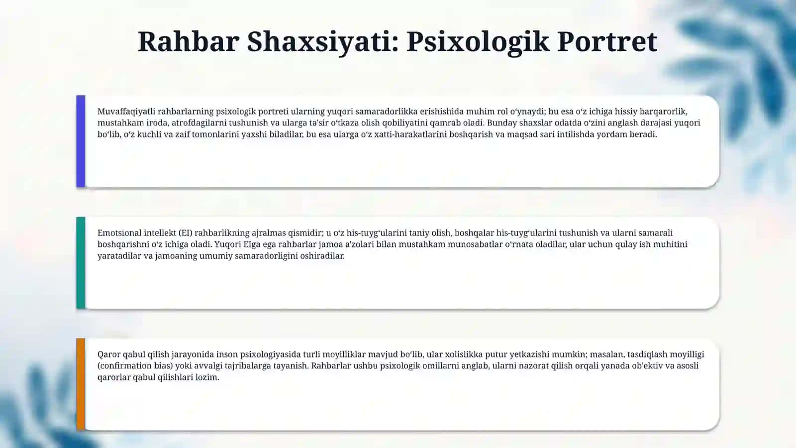 Boshqaruv psixologiyasi 4