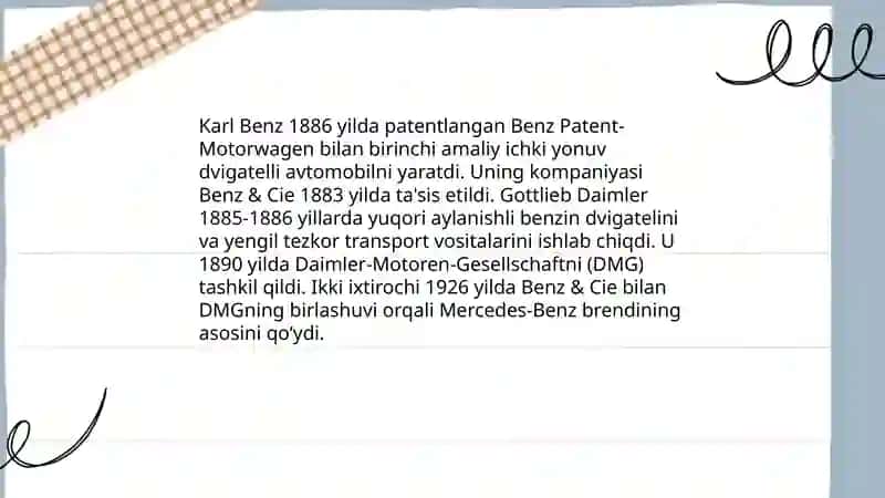 Mersedes-Benz tarixi va tashkil topishi 4
