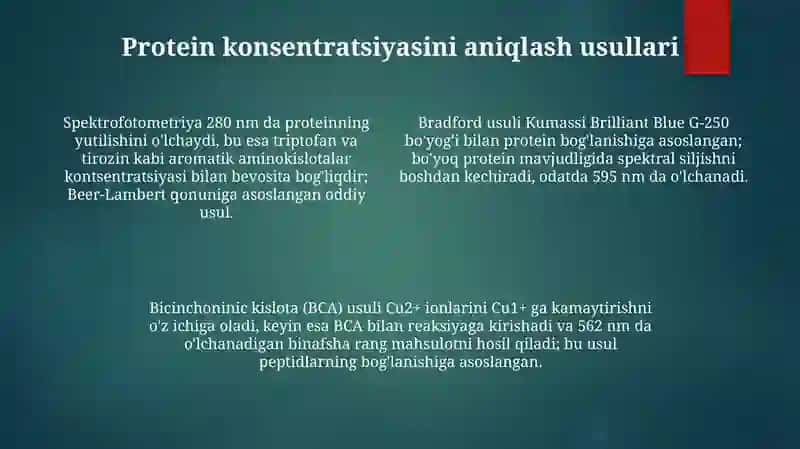 Oqsil moddalariga xos tajribalar 4