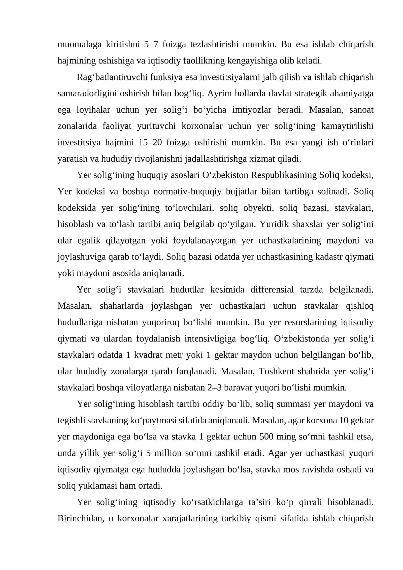 Yer soligi va uni soliq tizimida tutgar o‘rni 4