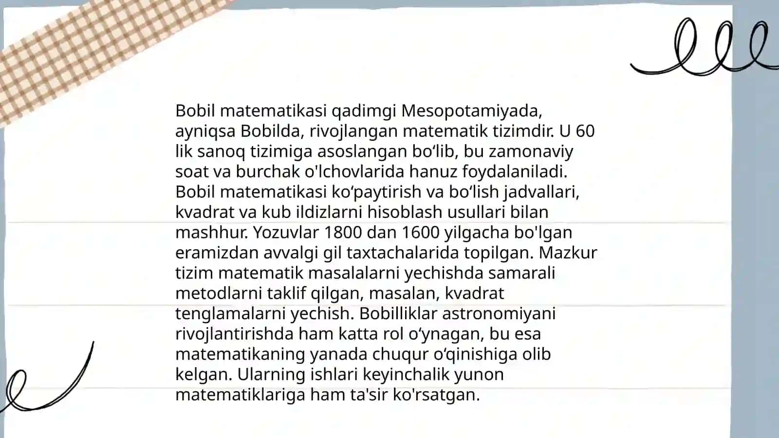 Matematikaning rivojlanish davrlari 4