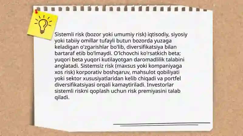 Risk va daromadlilik 4