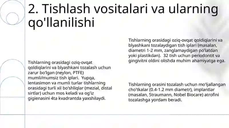 Oģiz bòshliģi gigeynasining maxsus vositalari 4