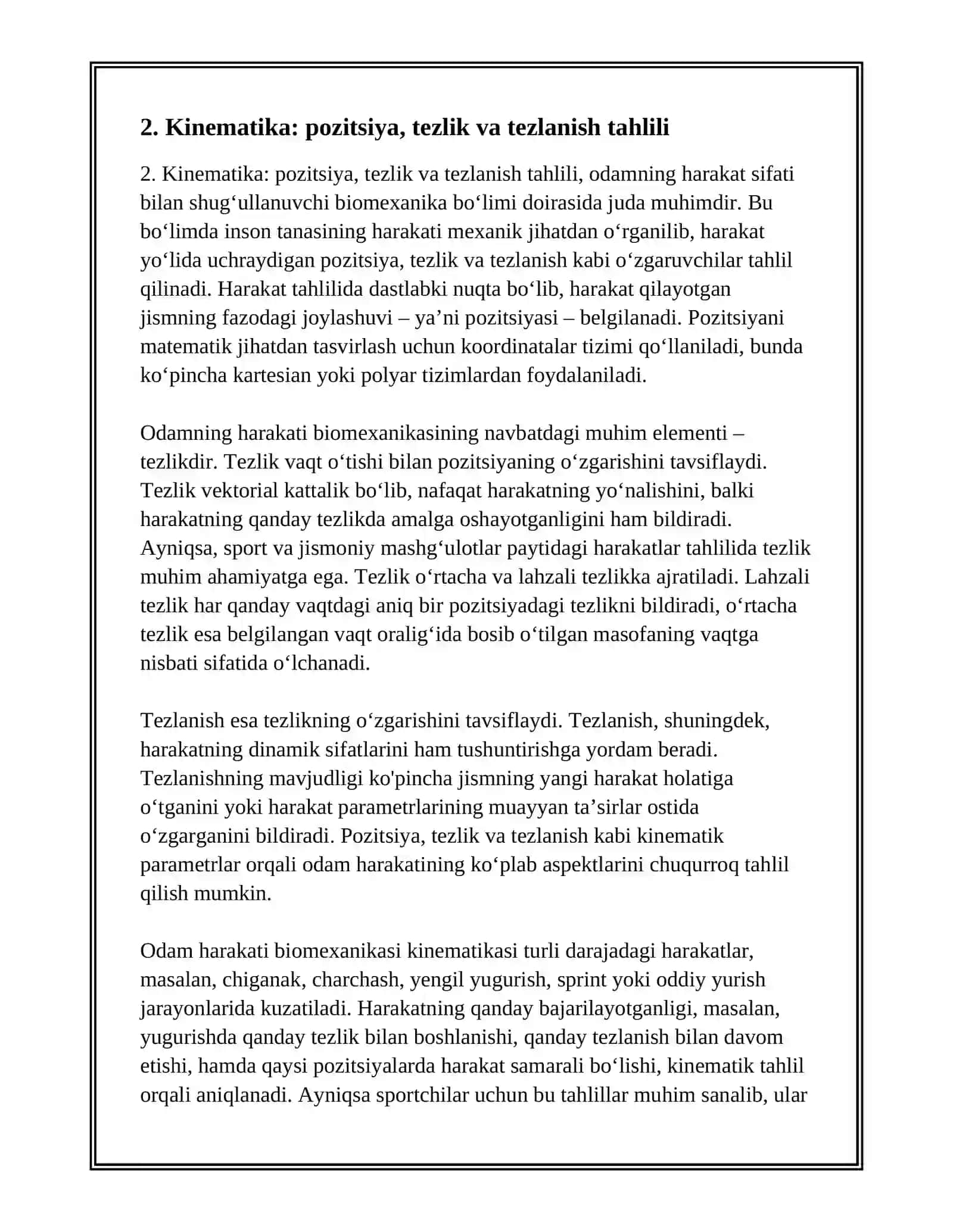 ODAMNING HARAKAT SIFATLARI BIOMEXANIKASI 4