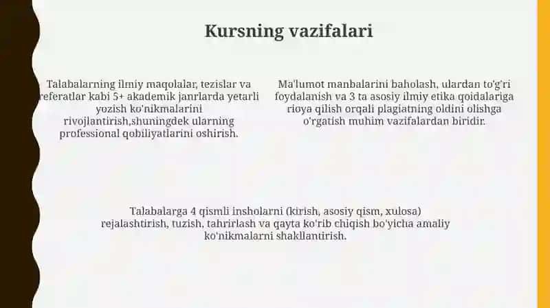 "Akademik yozuv" kursi 4