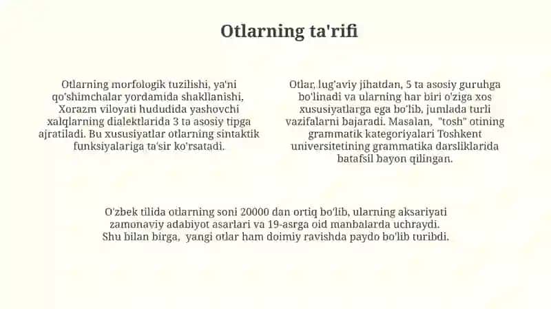 Ot soʻz turkumi buyicha 4