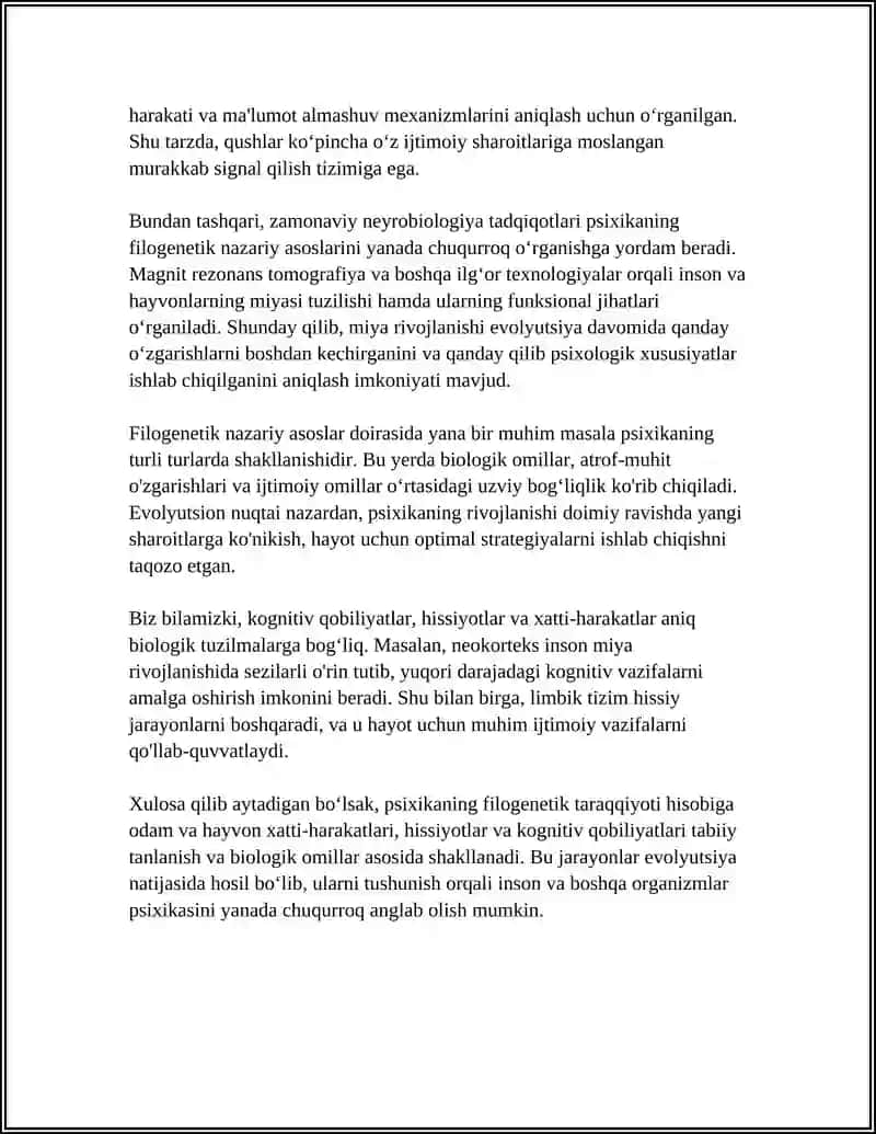 PSIXIKANING FILOGENETIK TARAQIYOTI 4