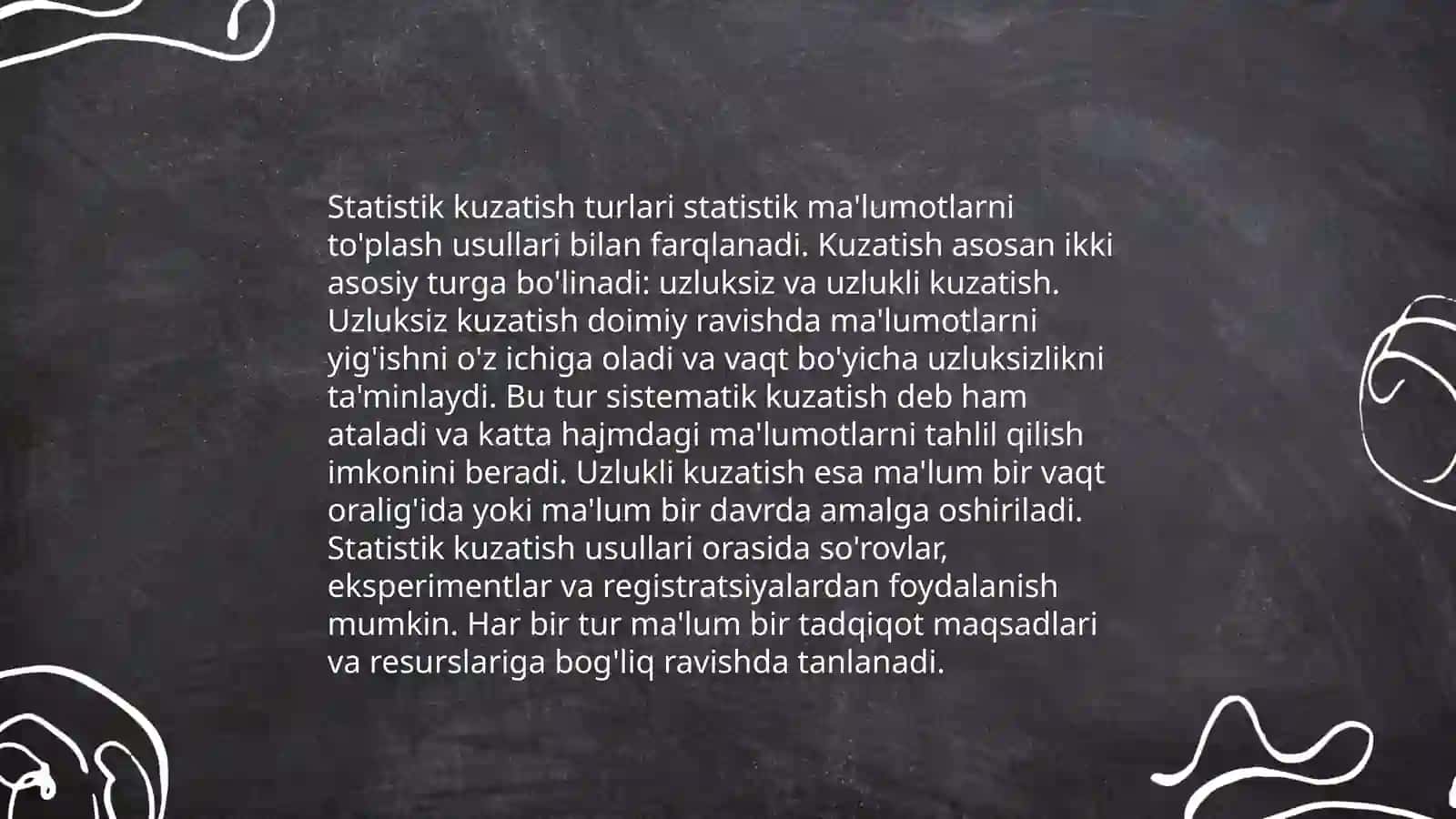 Statistik kuzatish va ularning bosqichlari 4