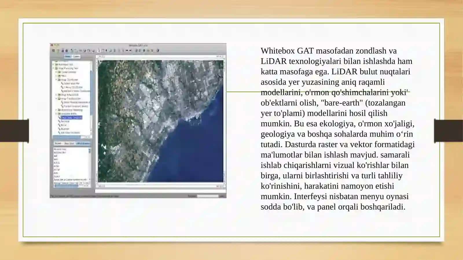 GIS- texnalogiyalarining imkoniyatlari bilan tanishish. (ArcGIS, Panorama, Geo-Info va boshqalar) 4
