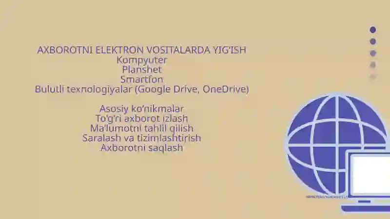 Axborotlarni izlash va elektron vositalarda yigʻish kompetensiyasi 4