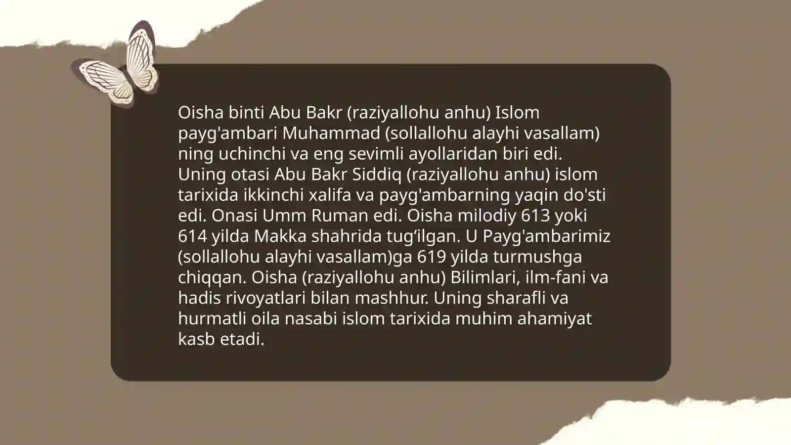 Oisha (Raziyalohu anhu) kitobi haqida 4