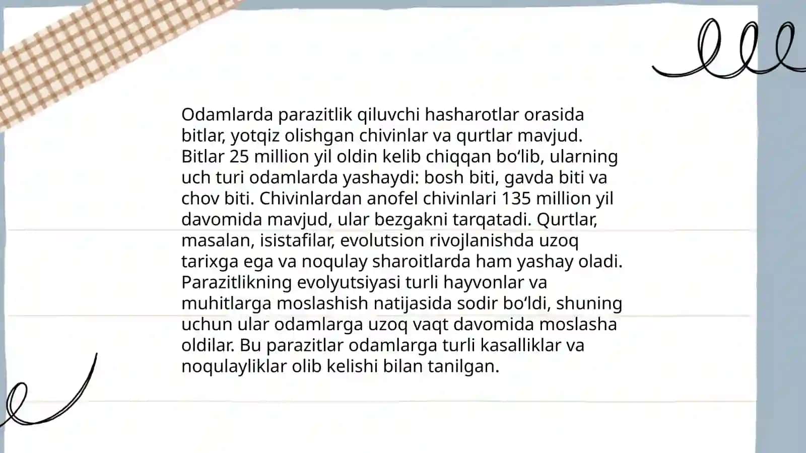 Parazitlar kelib chiqish evolyutsiyasining shajara daraxtini tuzish 4