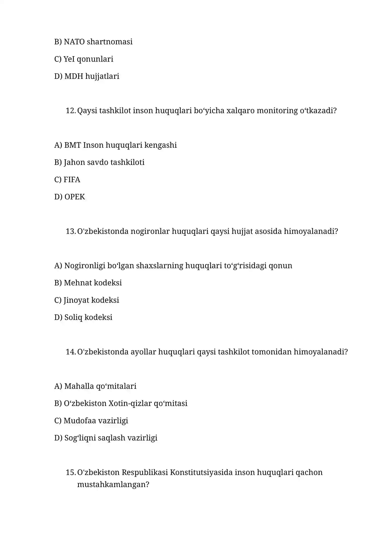 Huquqshunoslik Test Savollari 4