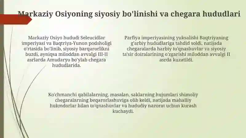 O'rta Osiyoning salavkiylar, Yunon-Baqtriyada davri dagi tarixiy geografiyasi 4