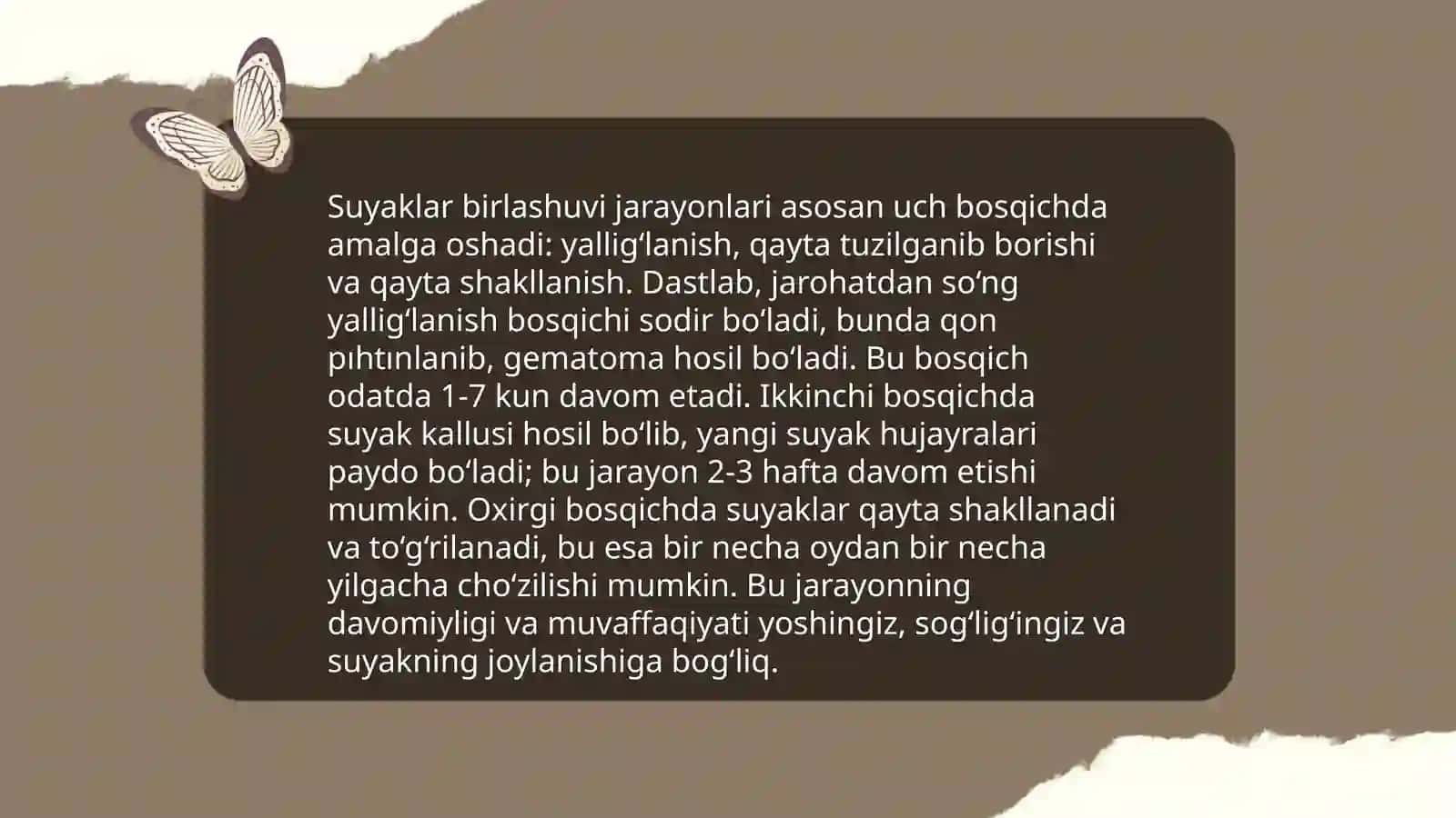 Tana suyaklarining birlashuvi 4