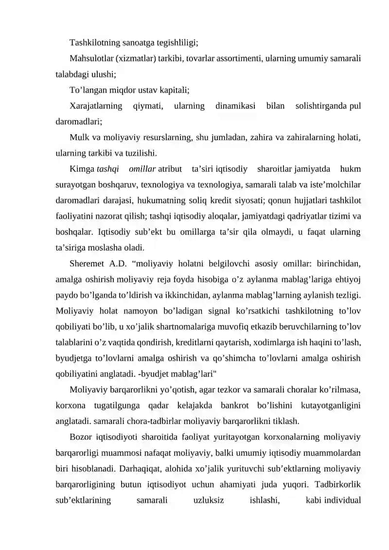 Moliyaviy barqarorlik ko’rsatkichlari 4