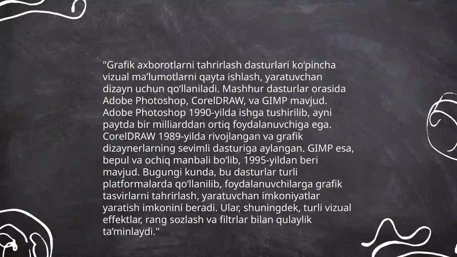 Grafik axborotlarni kiritish tahrirlash va chiqarishining usullari 4