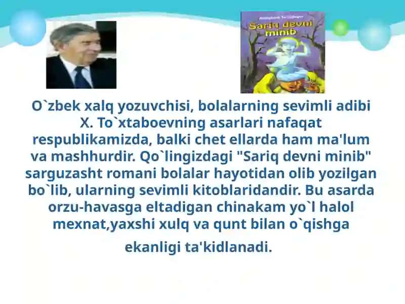 O`zbek bolalar adabiyoti 4