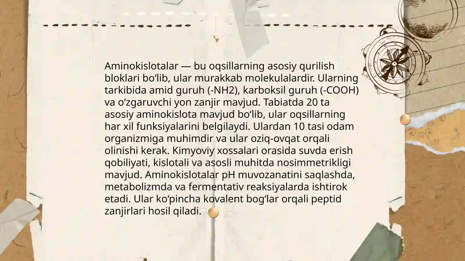 Aminokislotalar,peptidlar va oqsillar 4