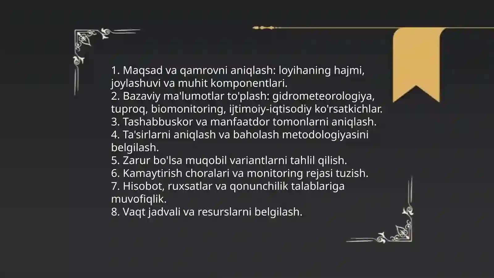 Ekologik loyihalarni ishlab chiqish 4