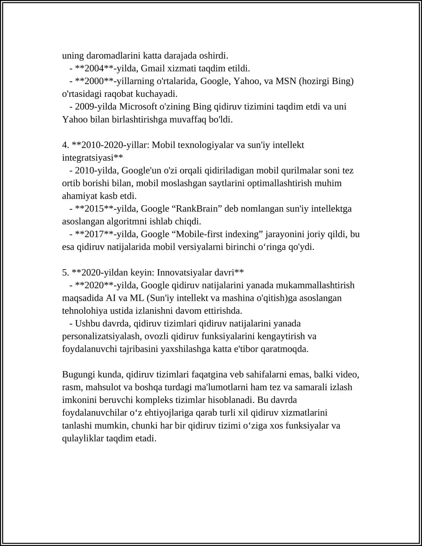 INTERNET QIDIRUV TIZIMIDA AXBOROTLAR QIDIRISH VA TANLANGAN AXBOROTLARNI OLISH 4
