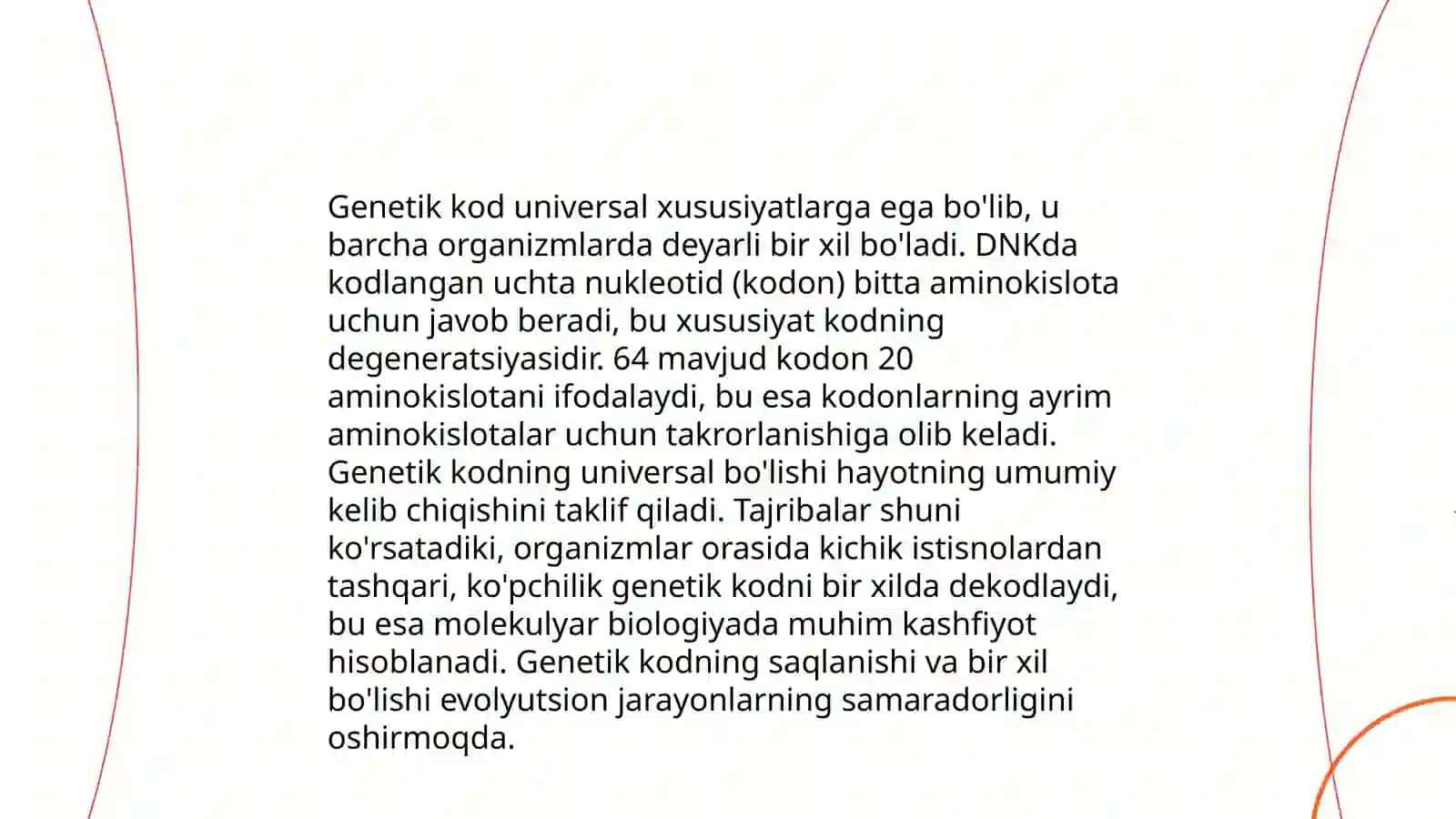 Genetik kod va uning xossalari 4