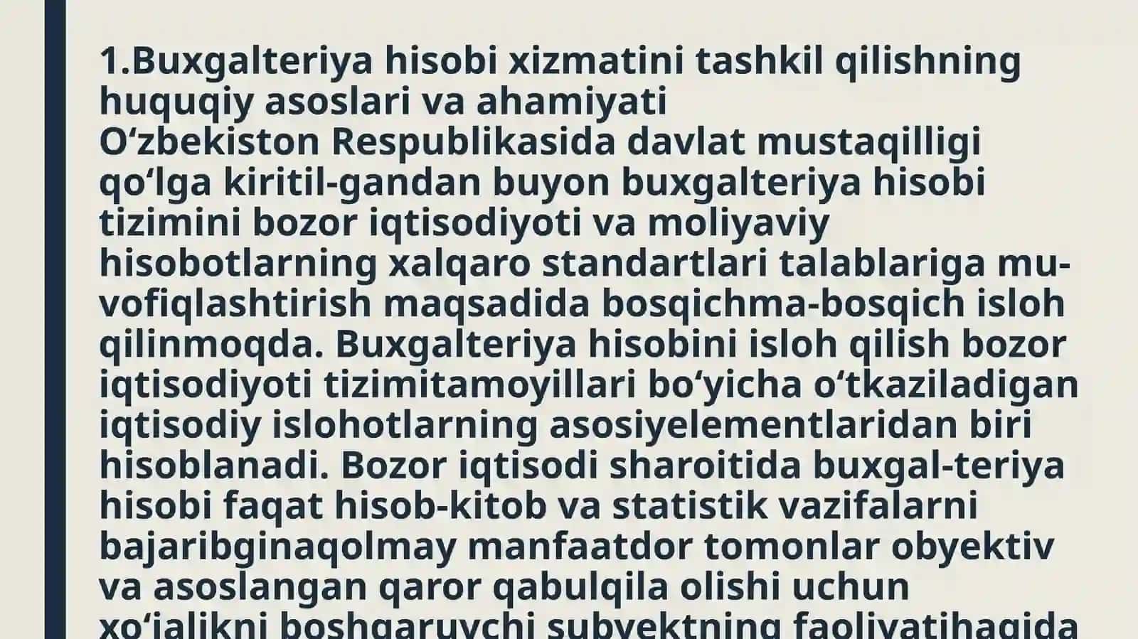 Buxgalteriya hisobini tashkil qilish asoslari 4