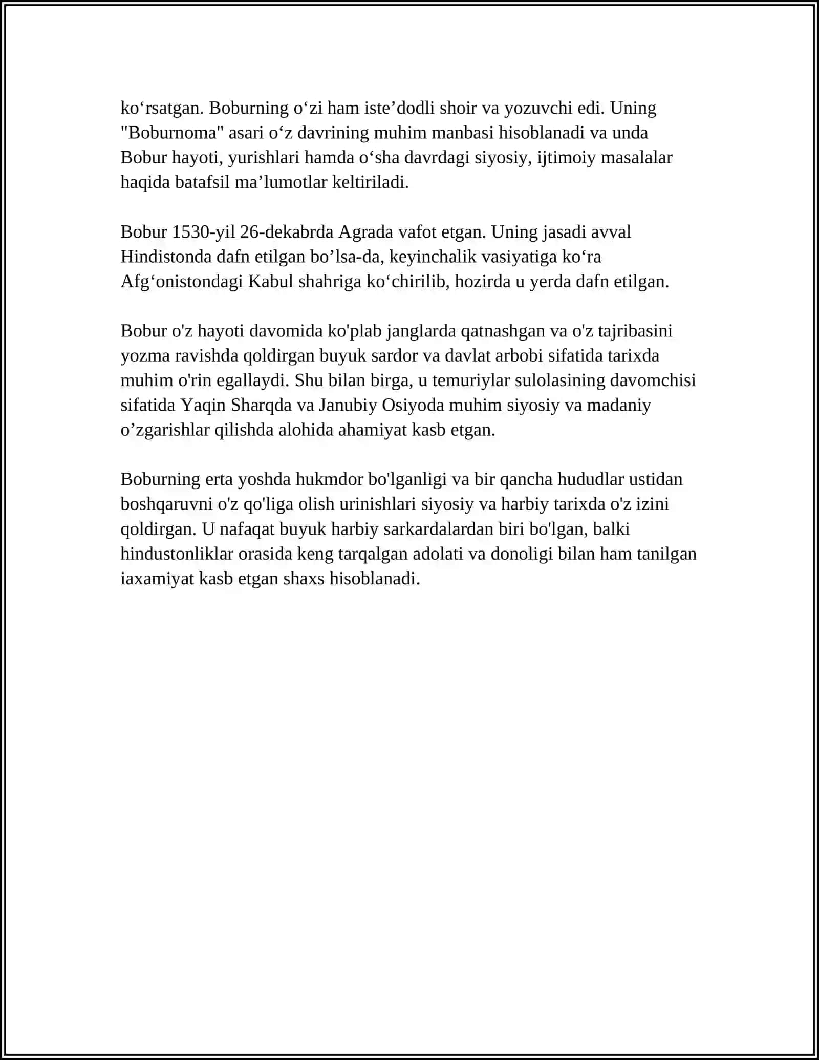 Bobur va Boburnoma Asari 4