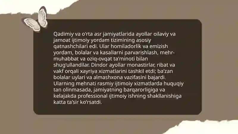Ijtimoiy ishning tarixi rivojlanishida ayollarning ro'li 4