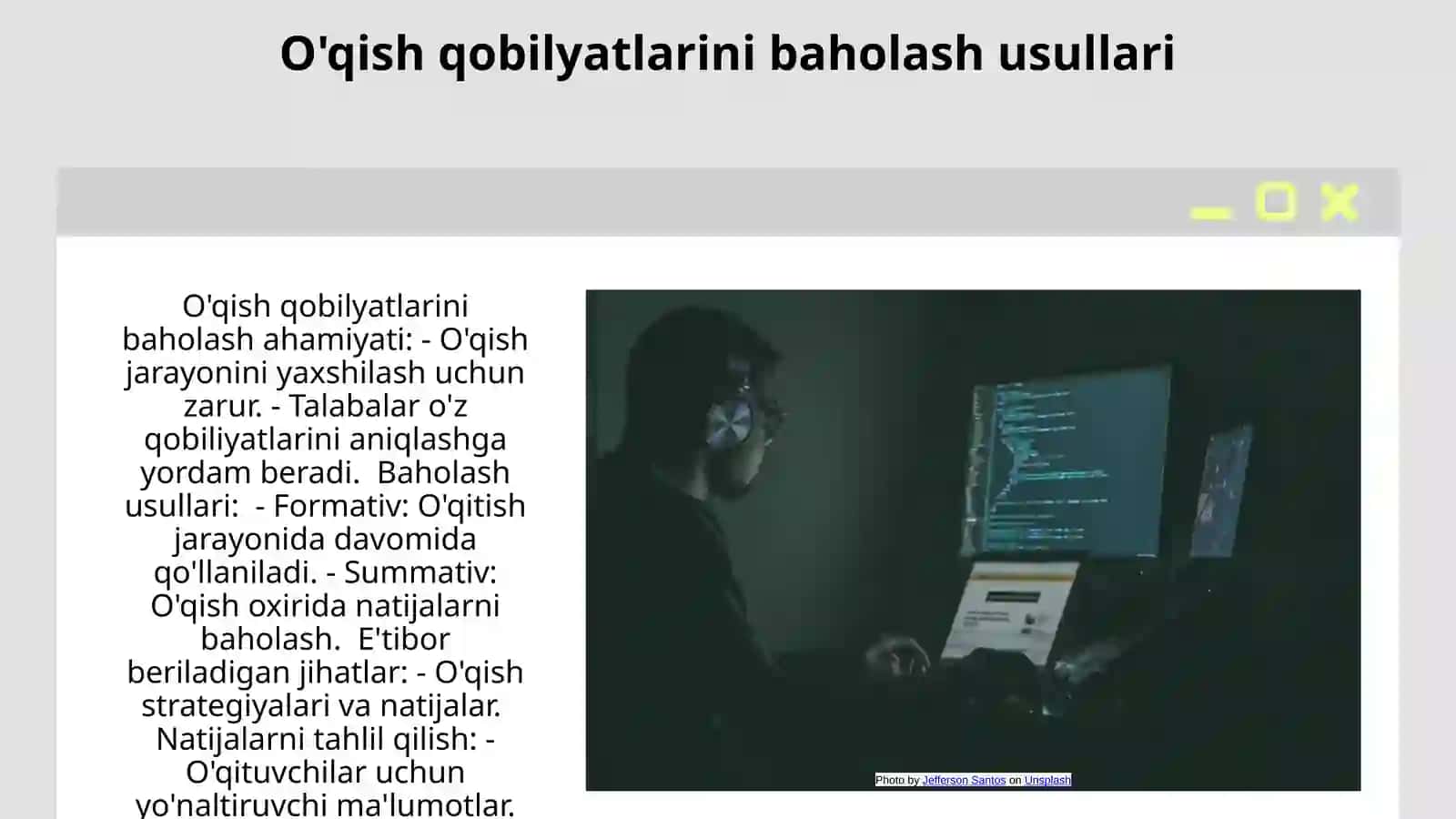 O’qish qobilyatlari 4