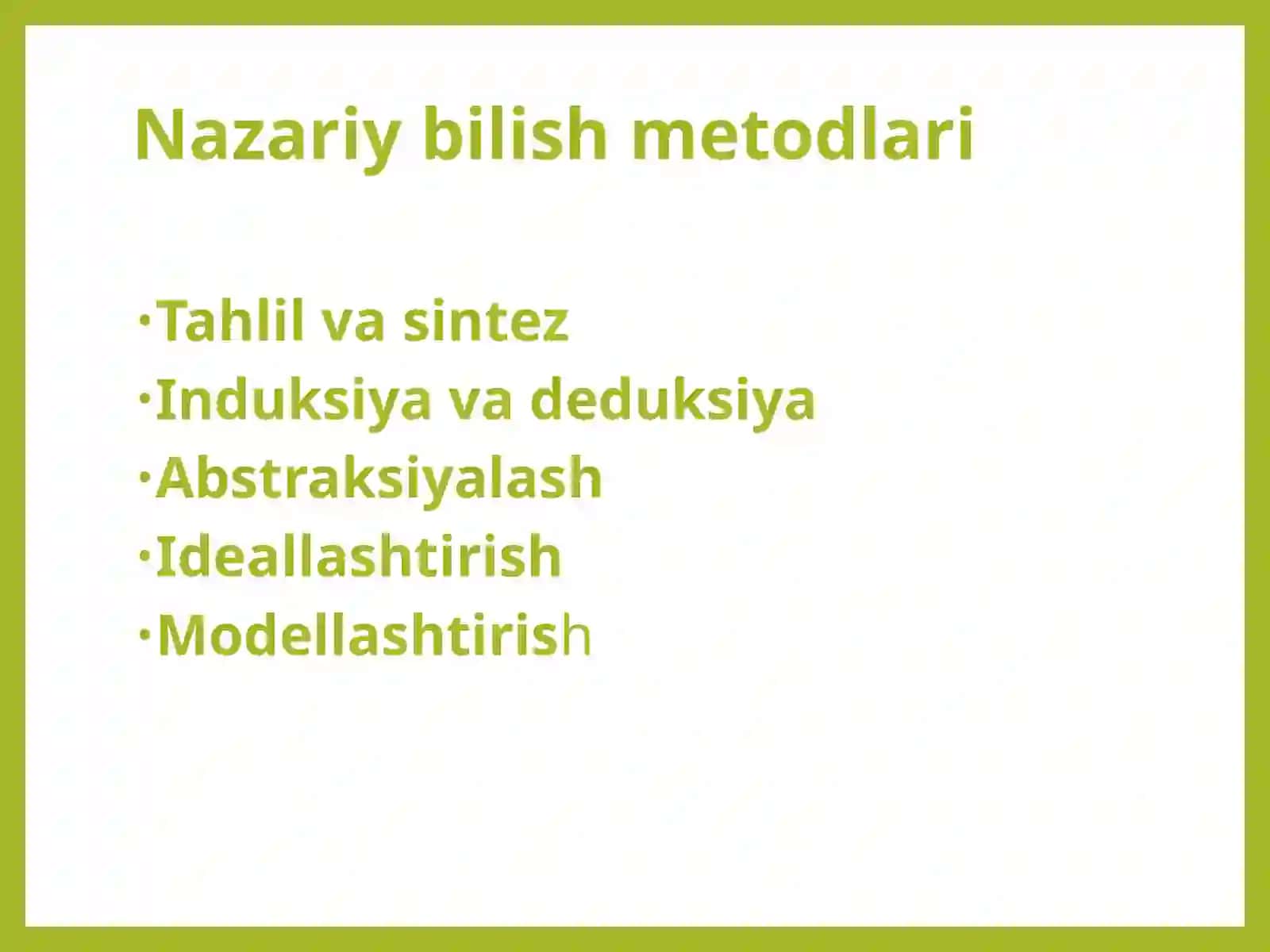 Ilmiy bilishning nazariy darajasi 4