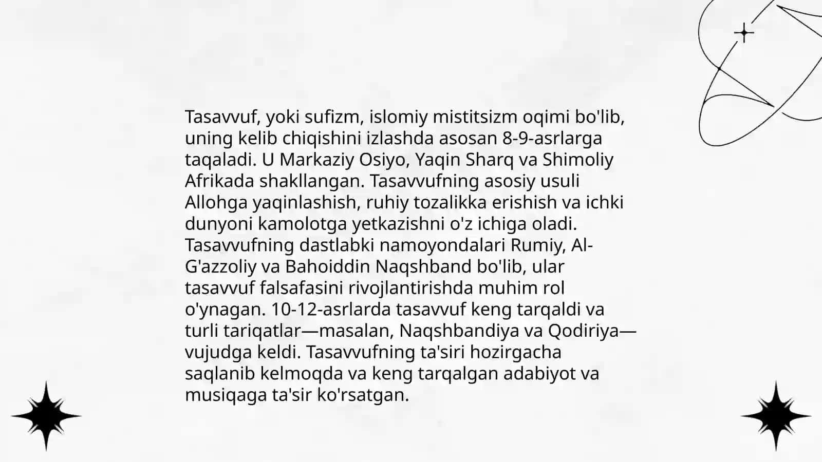 Tasavvufning tushunchasi 4