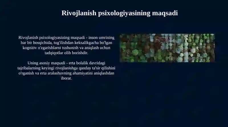 Rivojlanish psixologiyasining predmeti 4