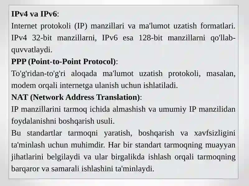 Kompyutertarmoqlarining standartlari 4