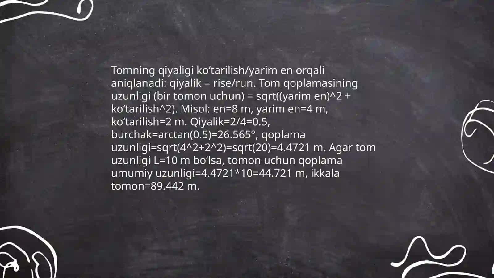Pifagor teoremasining real hayotda tatbiqlari 4