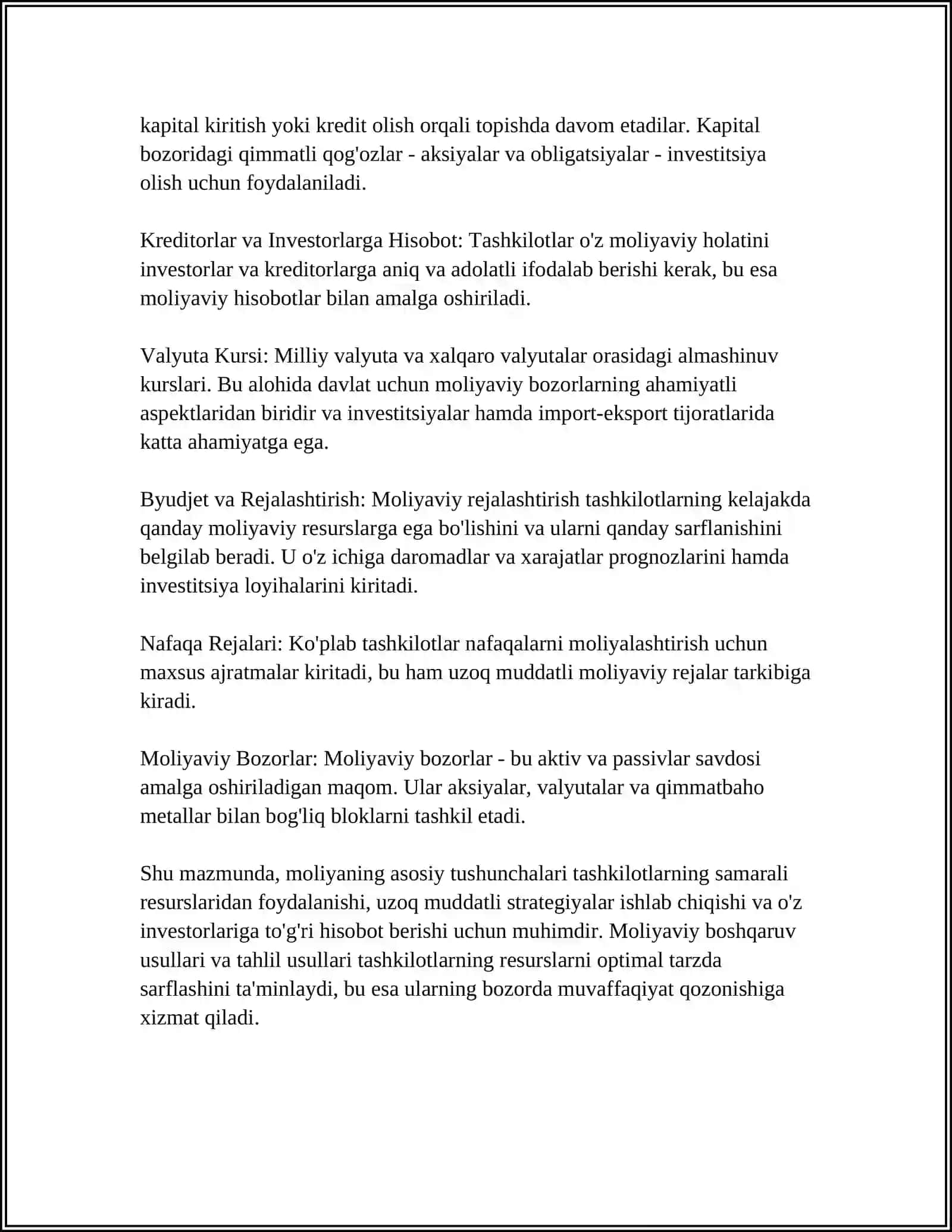 MOLIYA FANIGA KIRISH 4