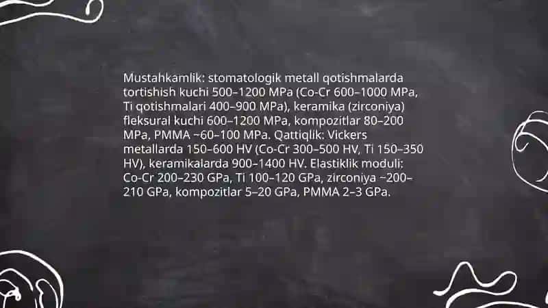 Ortopedik stomatologiyada qo'llanadigan materiallar 4