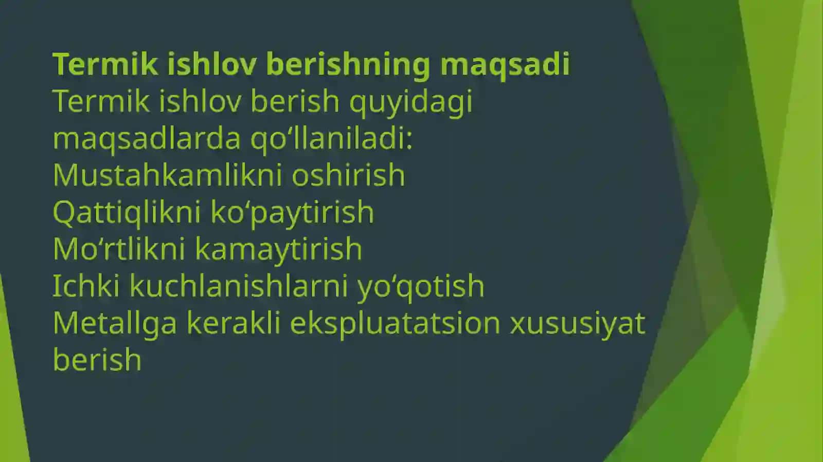 Termik ishlov berish 4